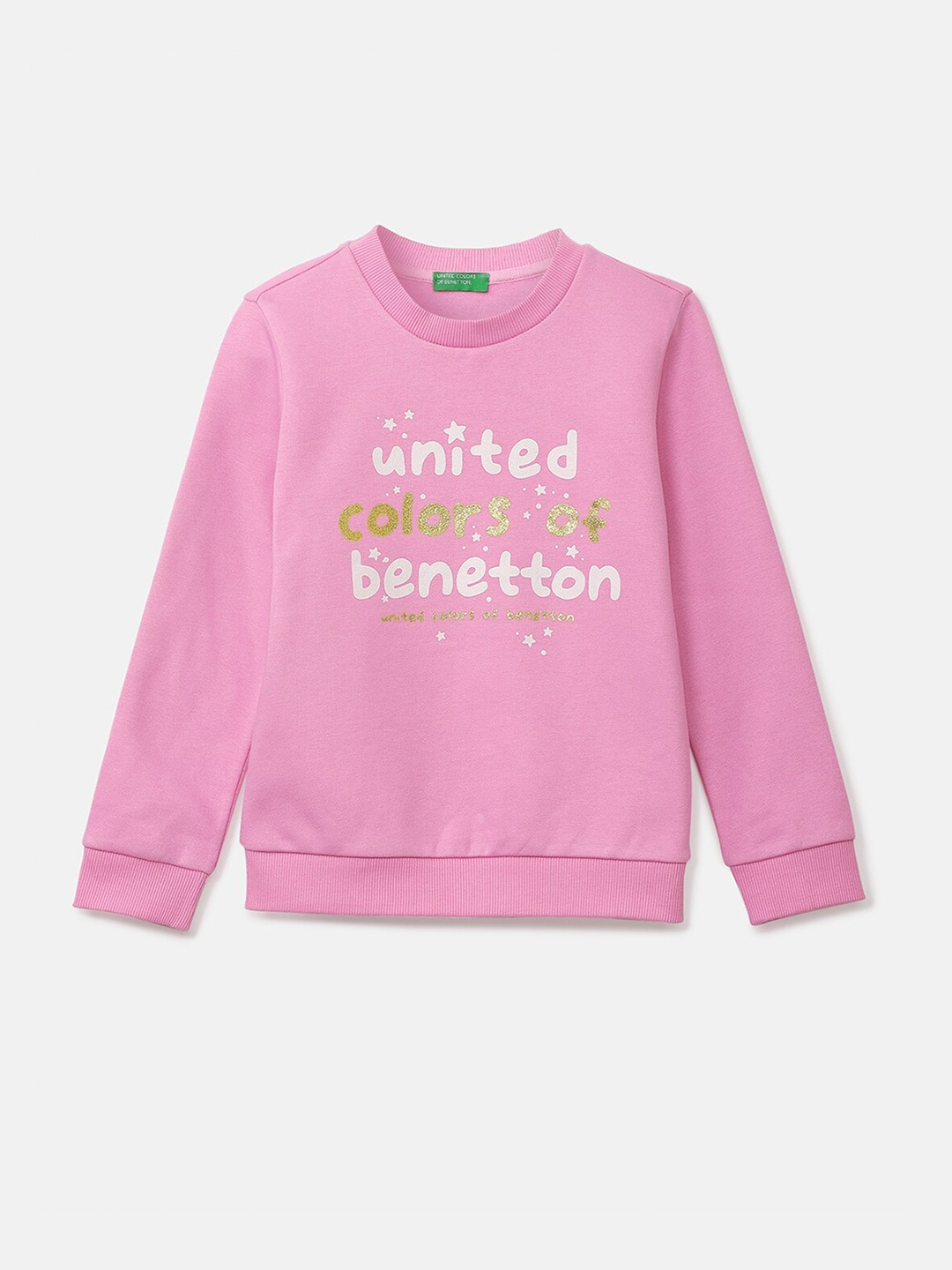 

United Colors of Benetton Girls Pink Printed Sweatshirt