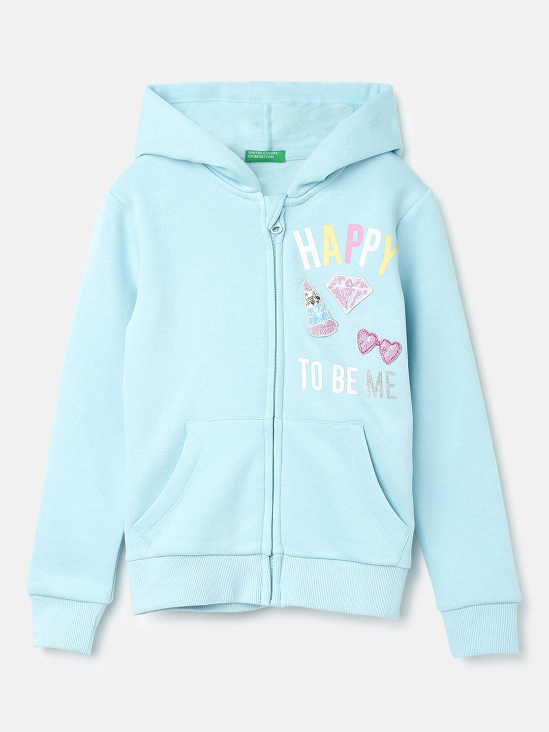 

United Colors of Benetton Girls Blue Printed Sweatshirt