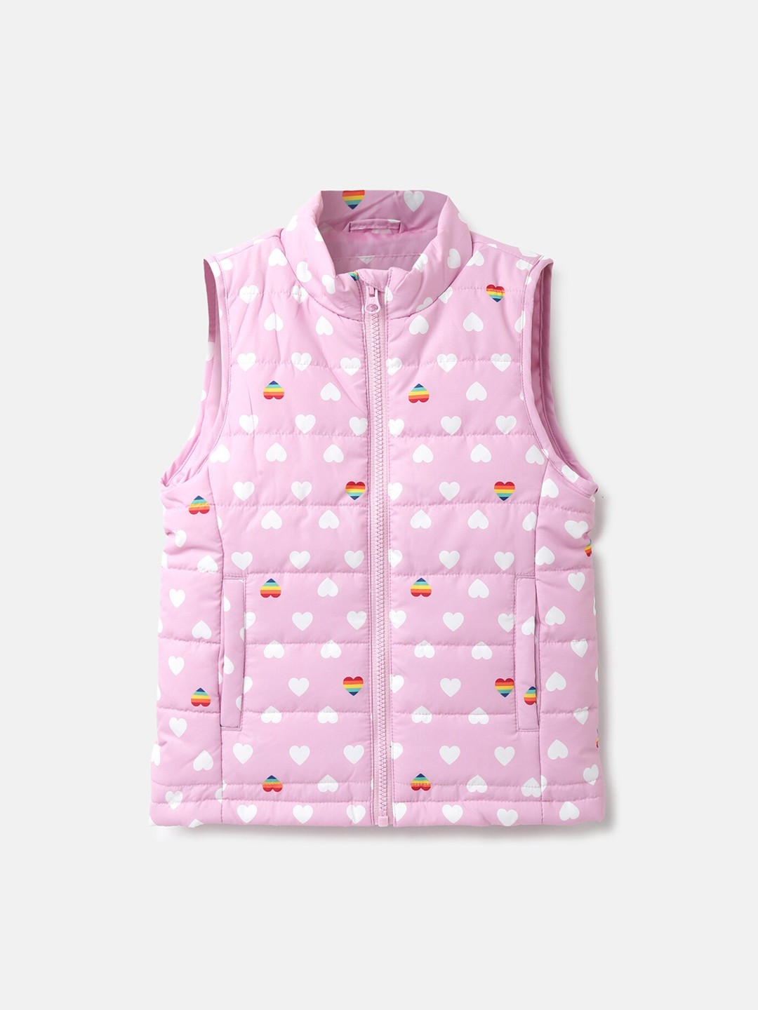 

United Colors of Benetton Girls Pink Crop Padded Jacket