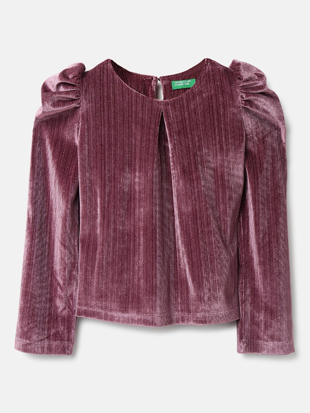 

United Colors of Benetton Pink Striped Velvet Top