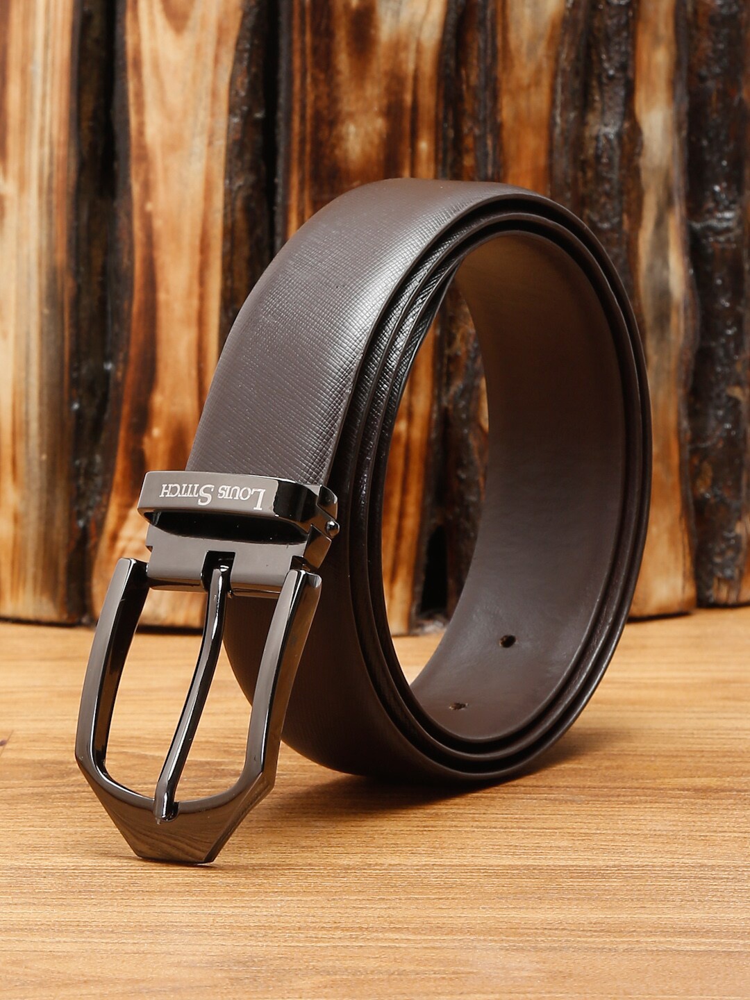 

LOUIS STITCH Men Brown Solid Leather Formal Belt