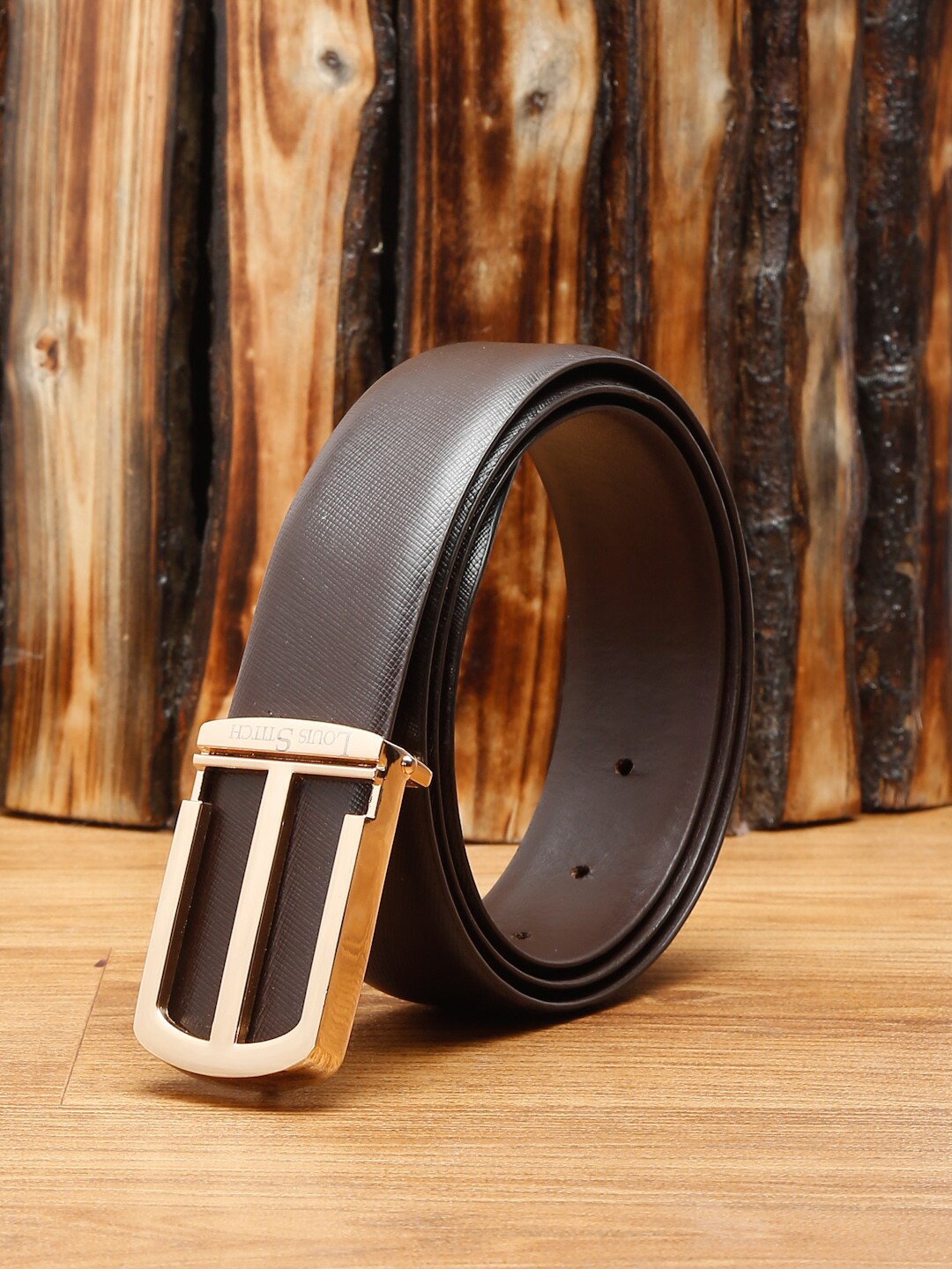 

LOUIS STITCH Men Brown Leather Formal Belt