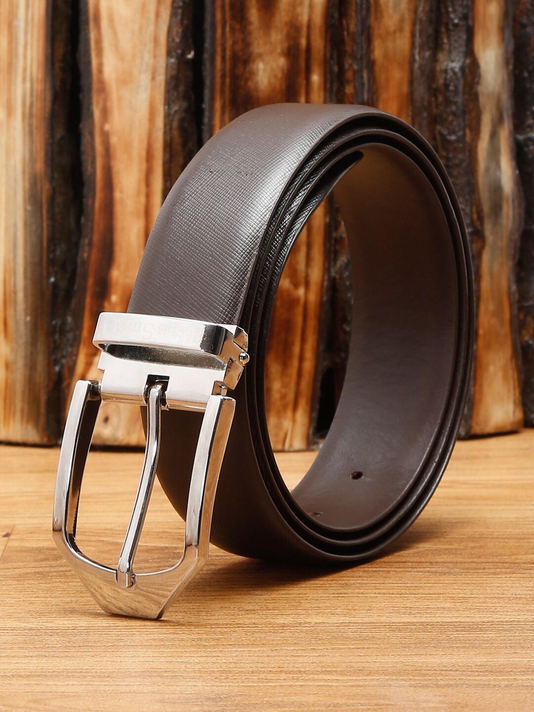 

LOUIS STITCH Men Brown Solid Leather Formal Belt