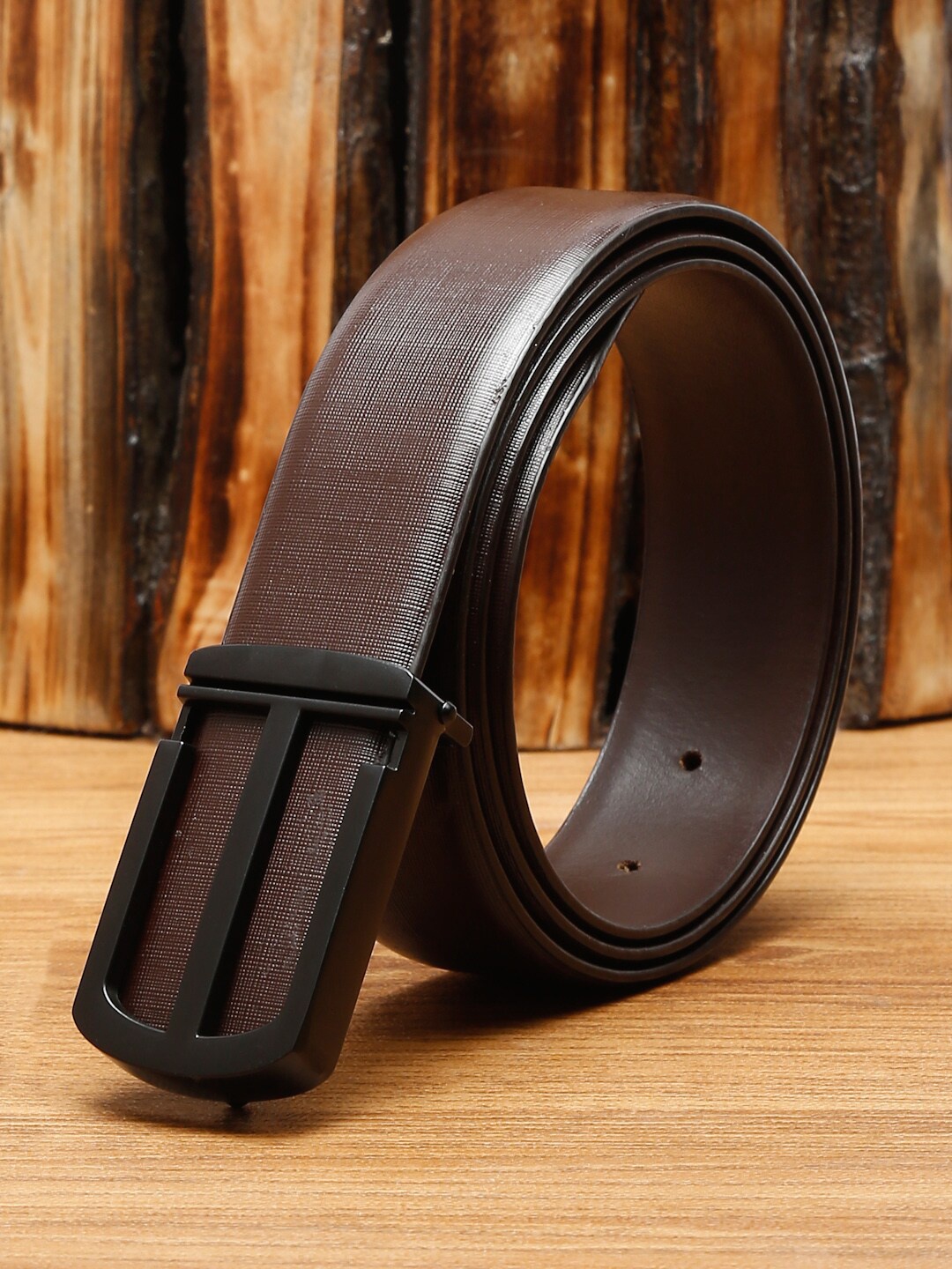 

LOUIS STITCH Men Brown Leather Formal Belt