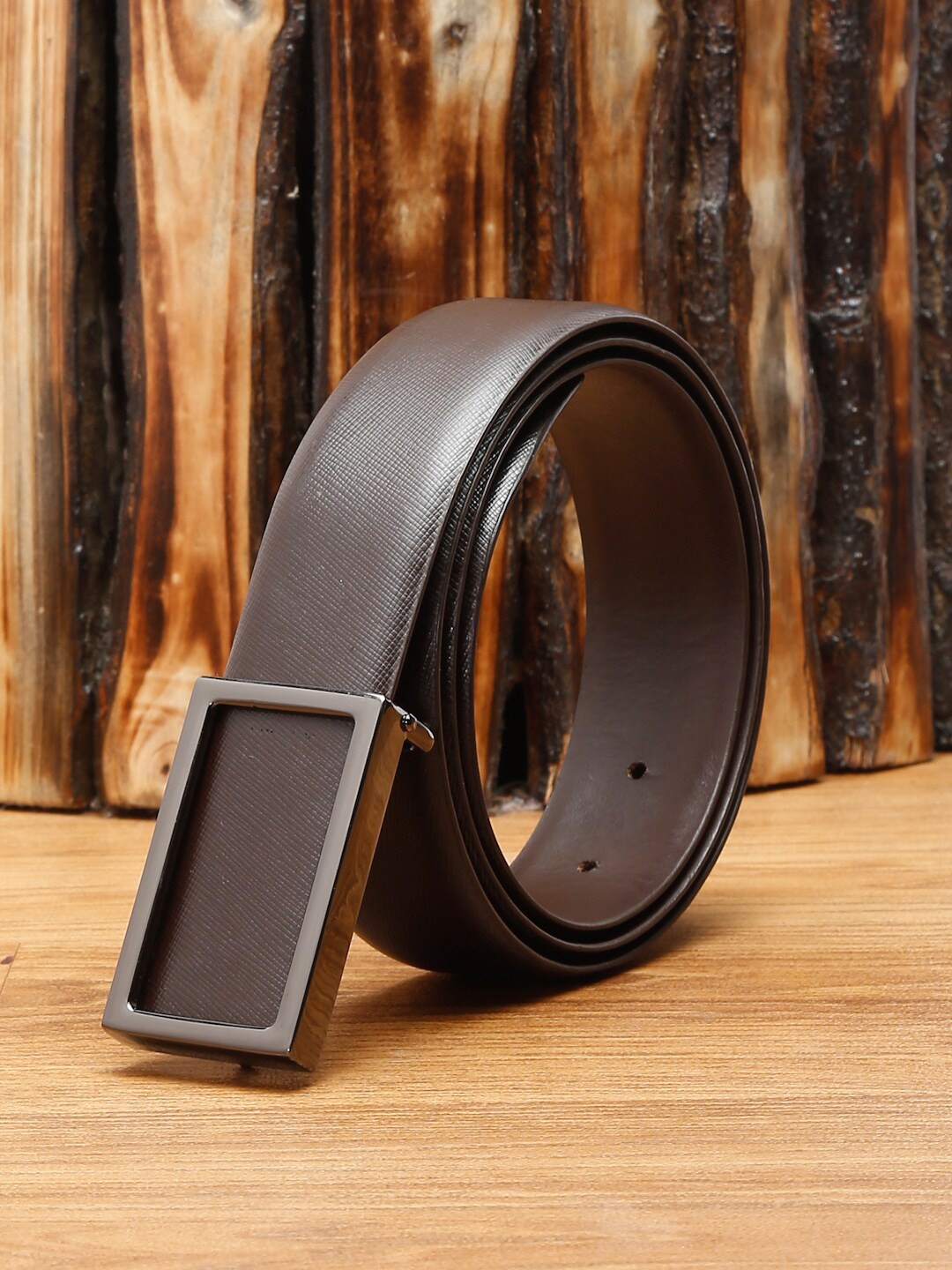 

LOUIS STITCH Men Brown Leather Formal Belt