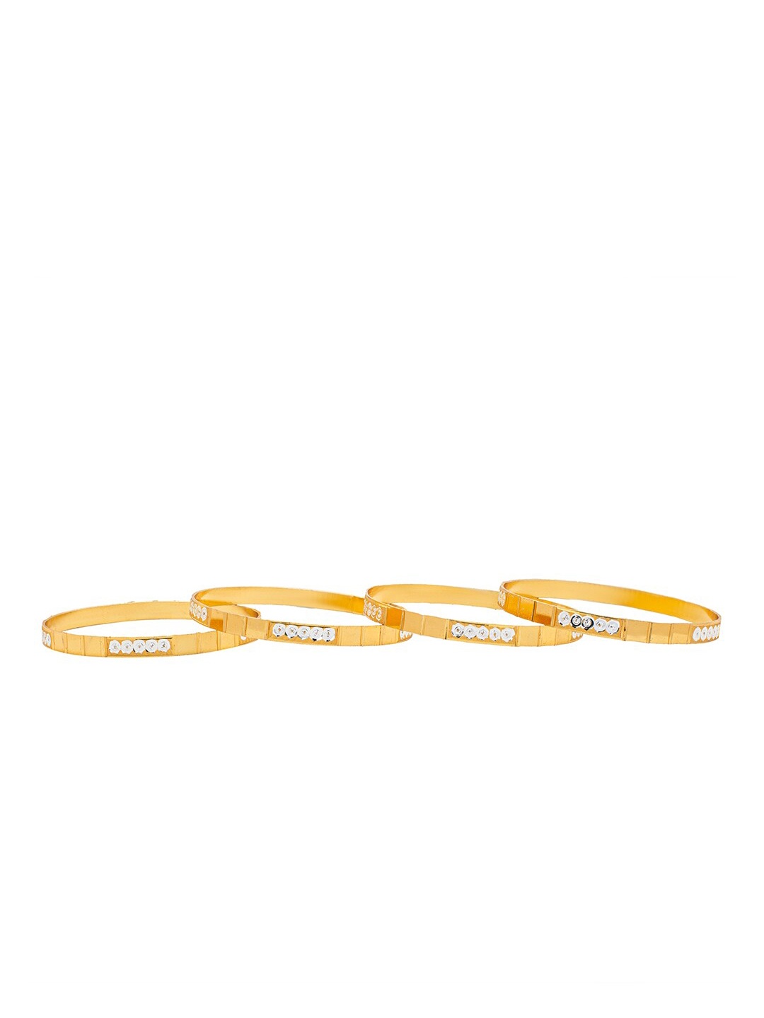 

Shining Jewel - By Shivansh Set of 4 Gold-Plated & Toned Textured Bangles