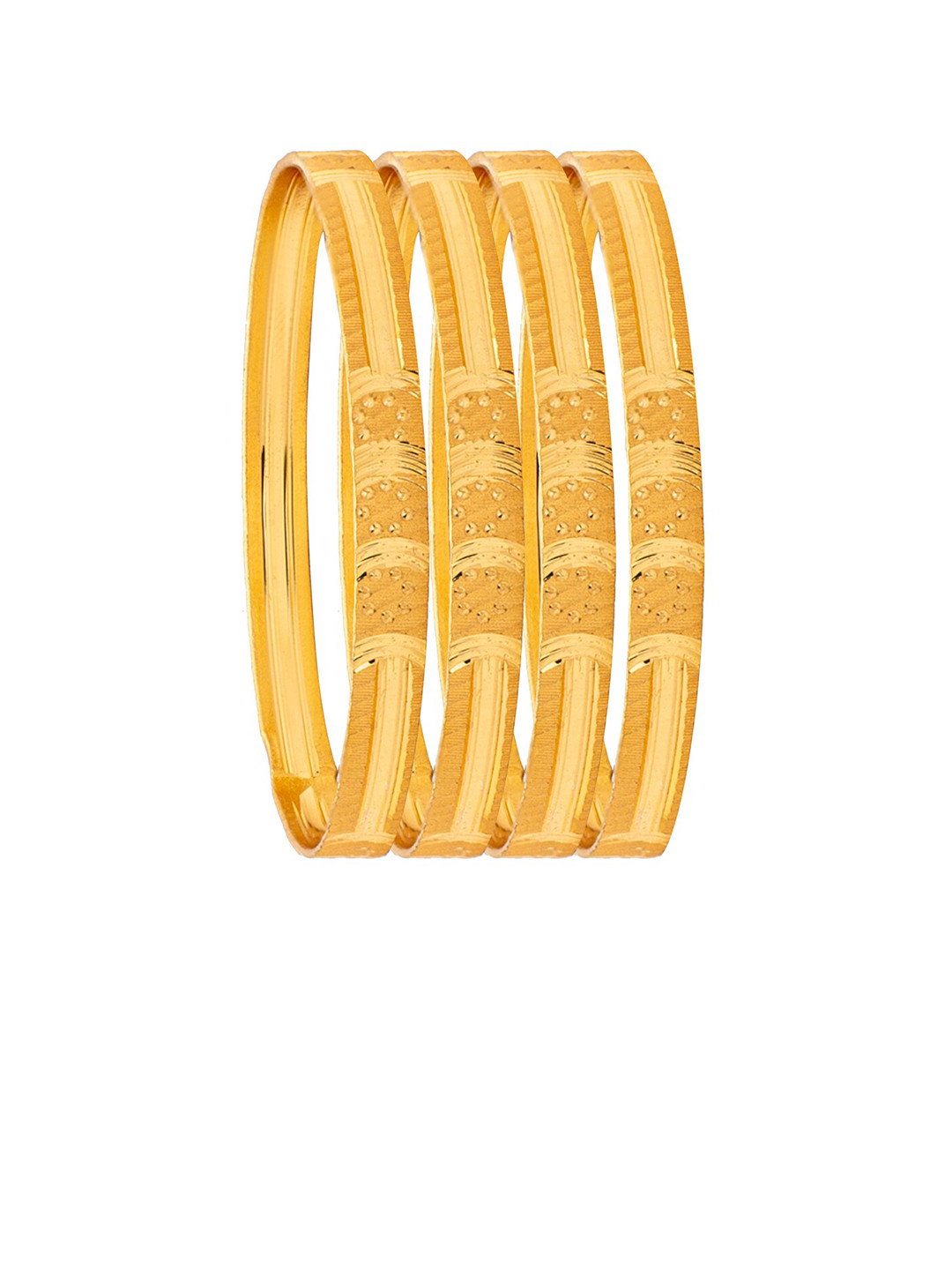 

Shining Jewel - By Shivansh Set Of 4 Gold-Plated Designer Fancy Bridal Bangles
