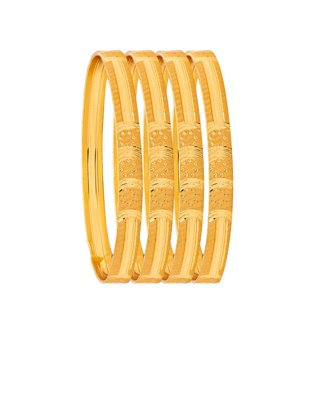 

Shining Jewel - By Shivansh Women Set of 4 Gold-Plated Textured Fancy Bridal Bangles