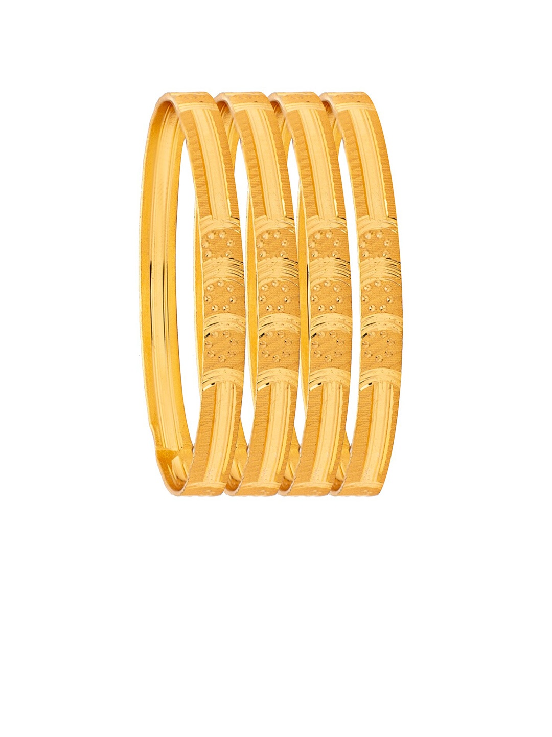 

Shining Jewel - By Shivansh Set Of 4 Gold-Plated Gold-Toned Bangle