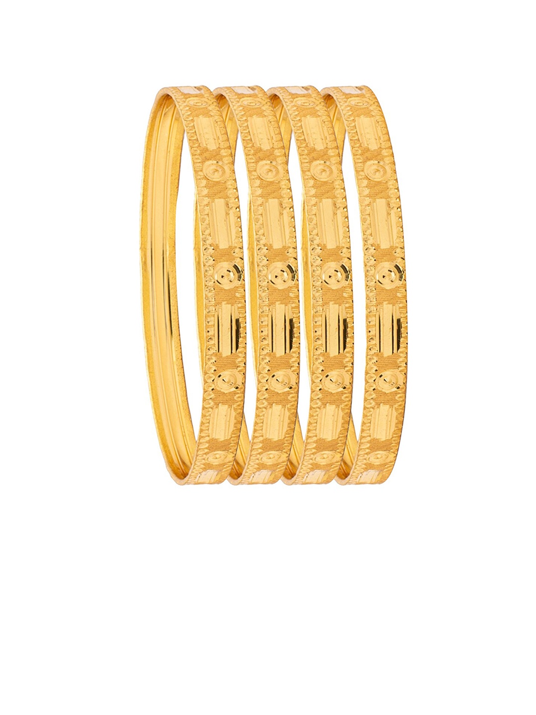 

Shining Jewel - By Shivansh Set Of 4 Gold-Plated Bangles