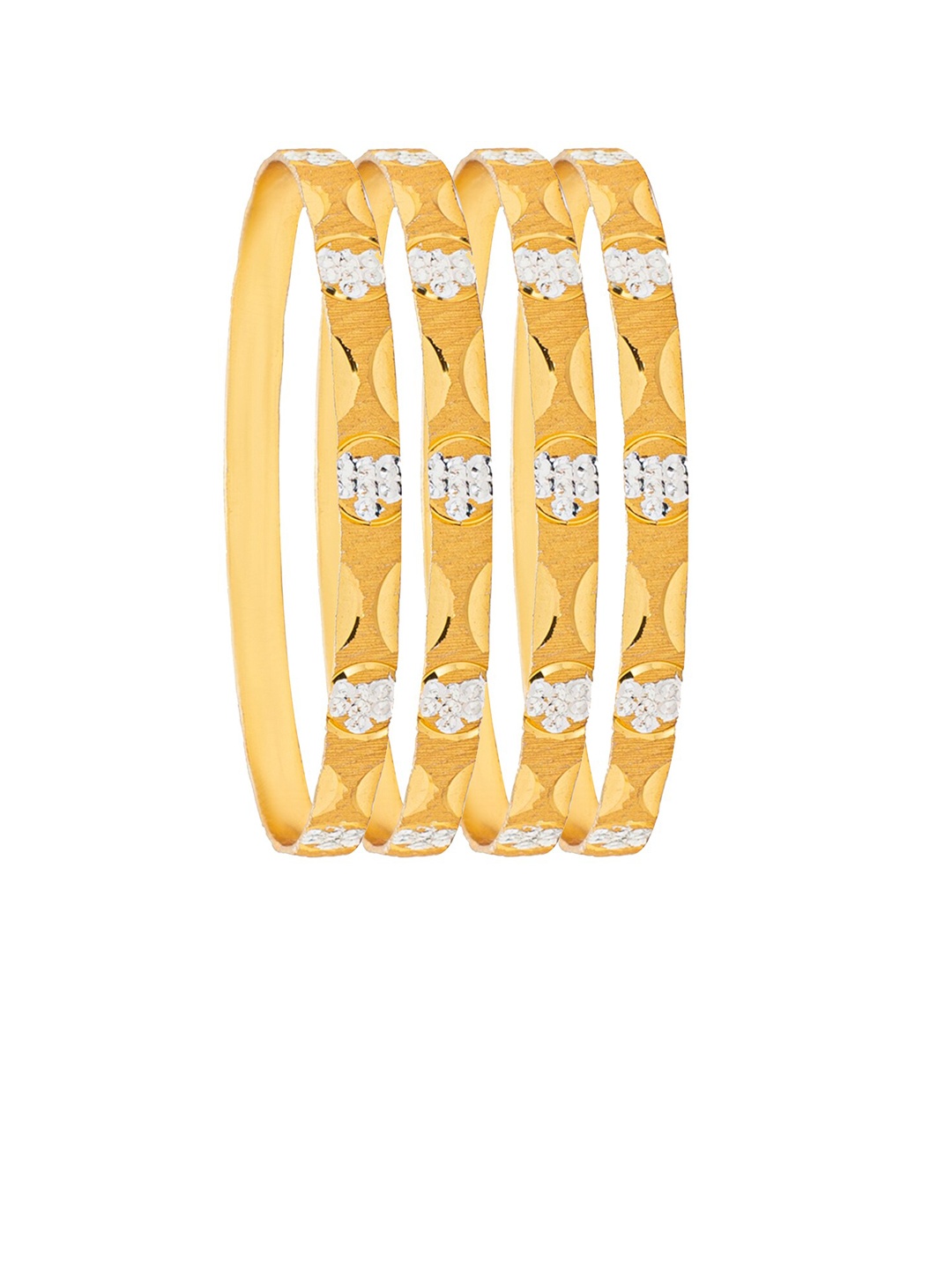 

Shining Jewel - By Shivansh Set of 4 Gold-Plated & Toned Textured Bangles
