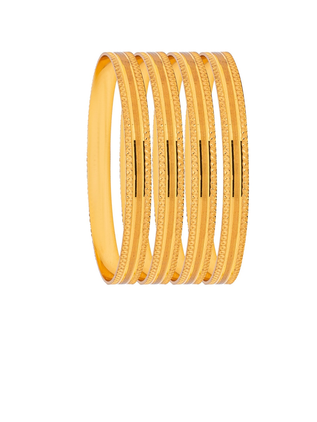 

Shining Jewel - By Shivansh Set Of 4 Gold-Plated Bangles
