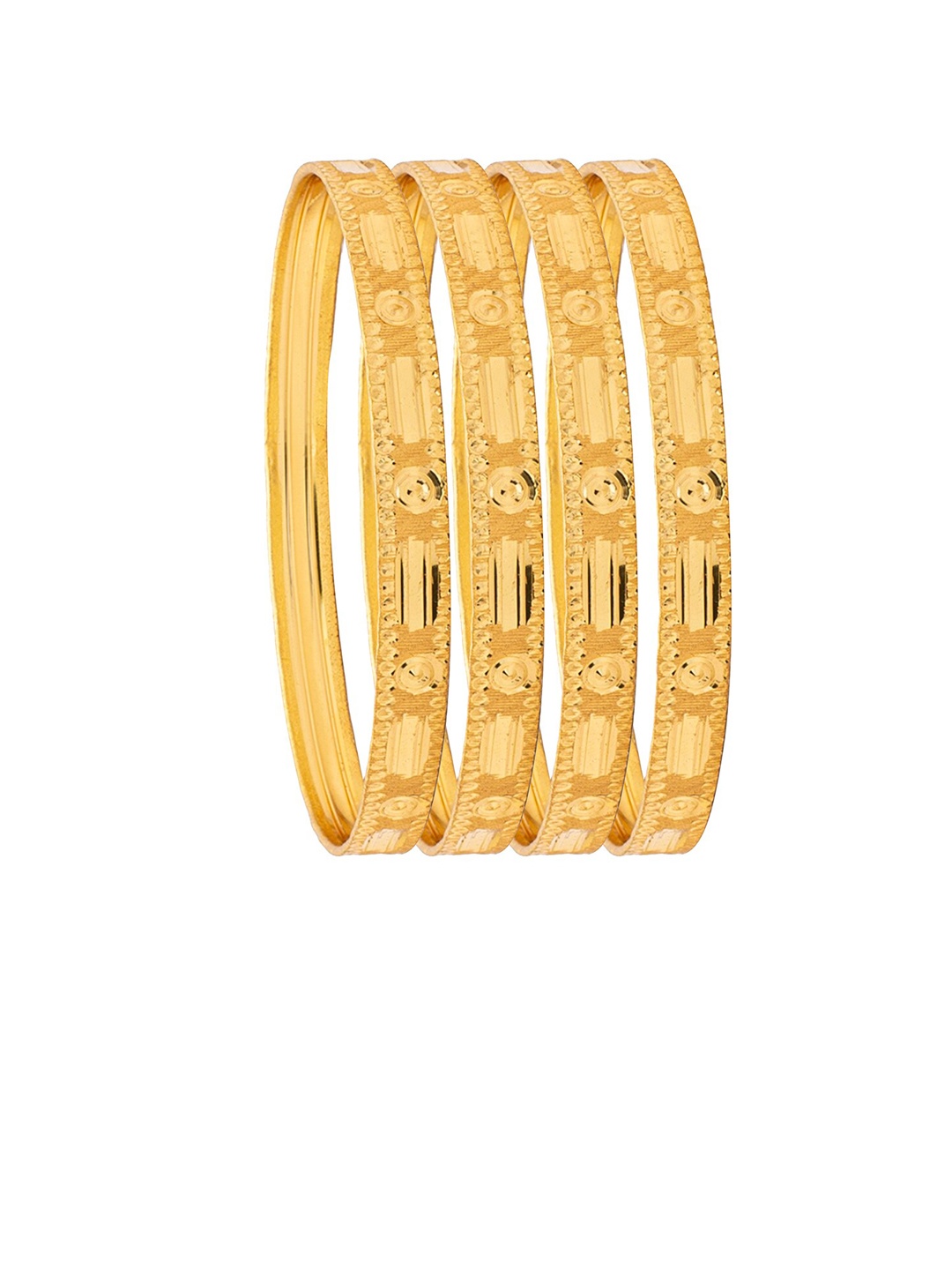 

Shining Jewel - By Shivansh Set Of 4 Gold-Plated Bangles