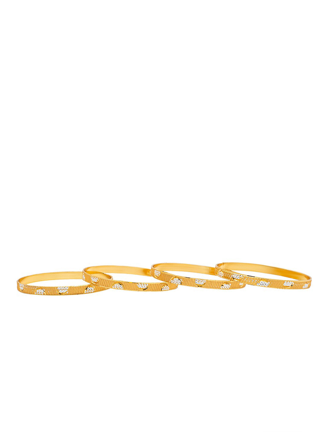 

Shining Jewel - By Shivansh Set Of 4 Gold-Plated Stone Studded Bangle