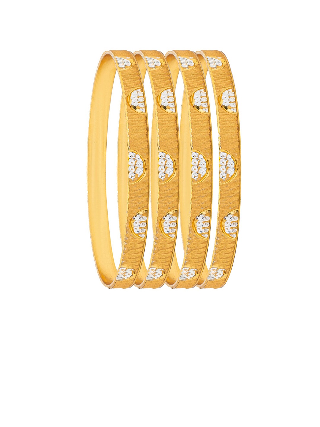

Shining Jewel - By Shivansh Set Of 4 Gold-Plated Bangle