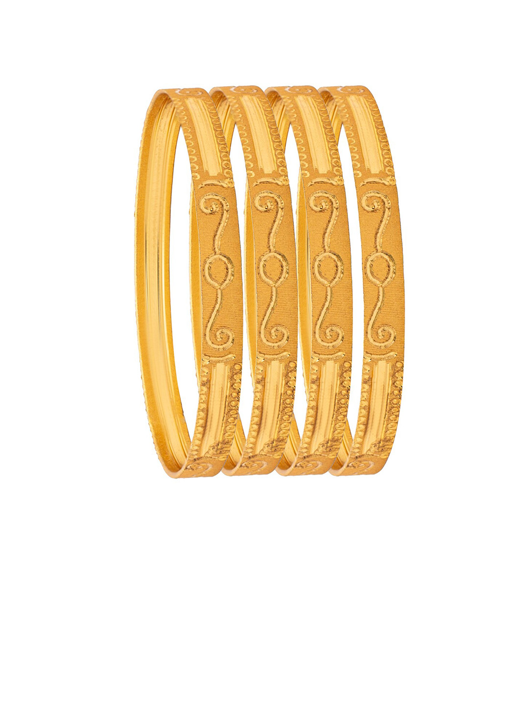

Shining Jewel - By Shivansh Set of 4 Gold-Plated & Toned Textured Bangles