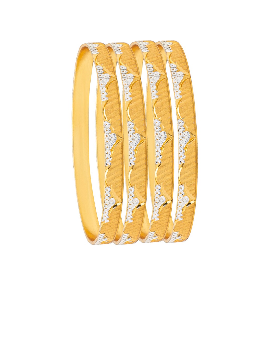 

Shining Jewel - By Shivansh Women Set Of 4 Gold-Plated Gold-Toned Bangle