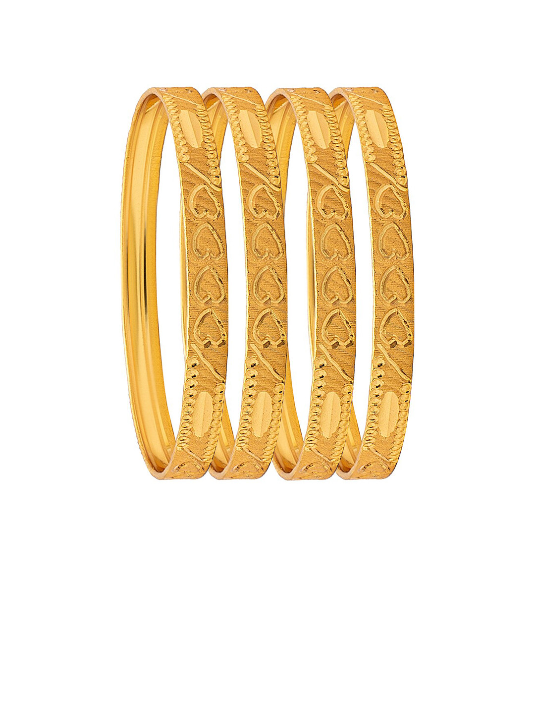 

Shining Jewel - By Shivansh Women Set Of 4 Gold-Plated Bangles