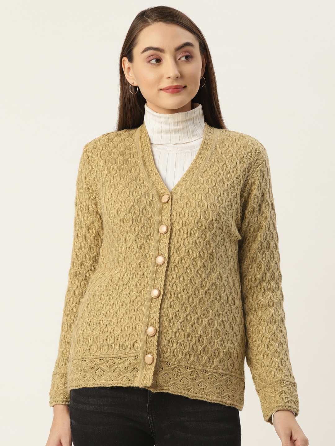 

FABNEST Women Beige Cardigan
