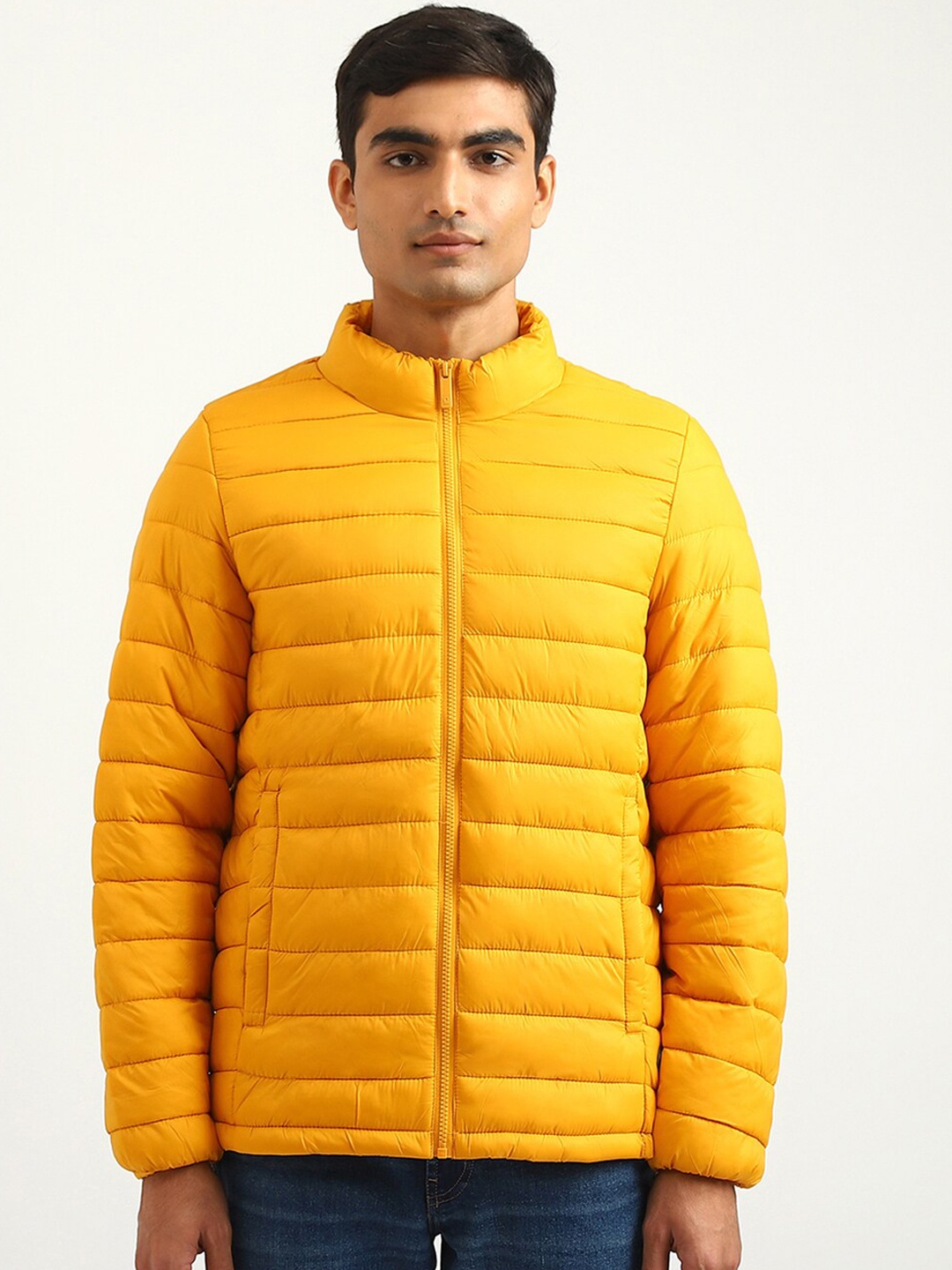 

United Colors of Benetton Men Yellow Solid Puffer Jacket
