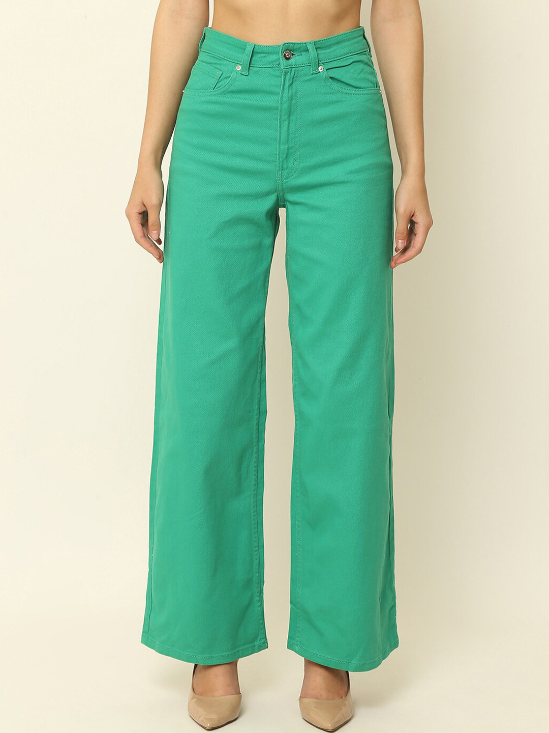 

NoBarr Women Cotton Green Stretchable Jeans
