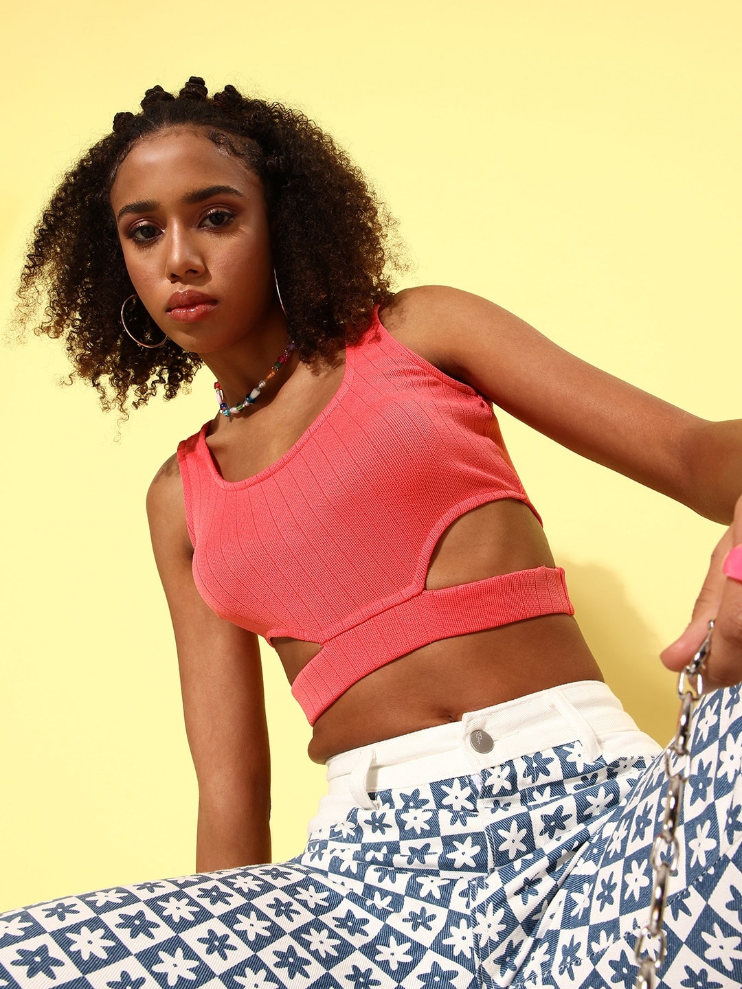 

DressBerry Knitted Crop Top, Pink