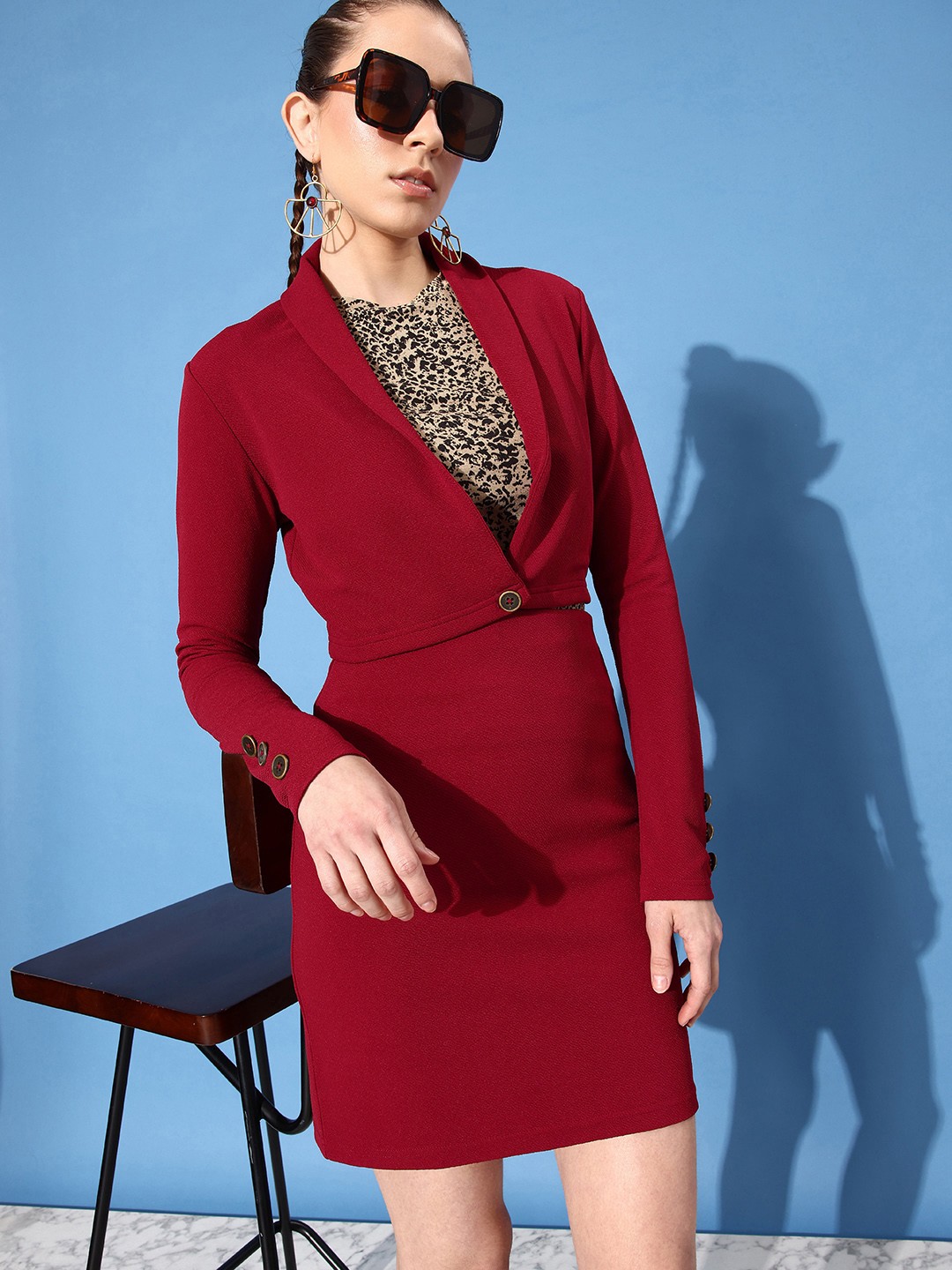 

DressBerry Women Solid Co-Ord Set, Maroon