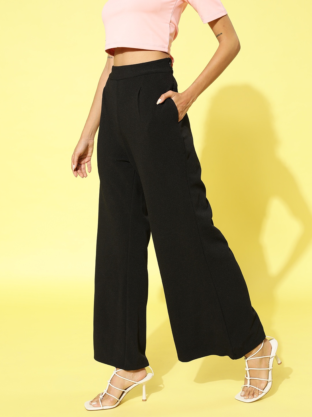 

4WRD by Dressberry Women Enchanting Black Flared Trousers