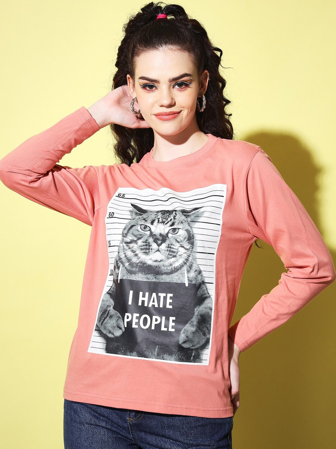 

The Dry State Women Coral Printed Relaxed Fit Cotton T-shirt