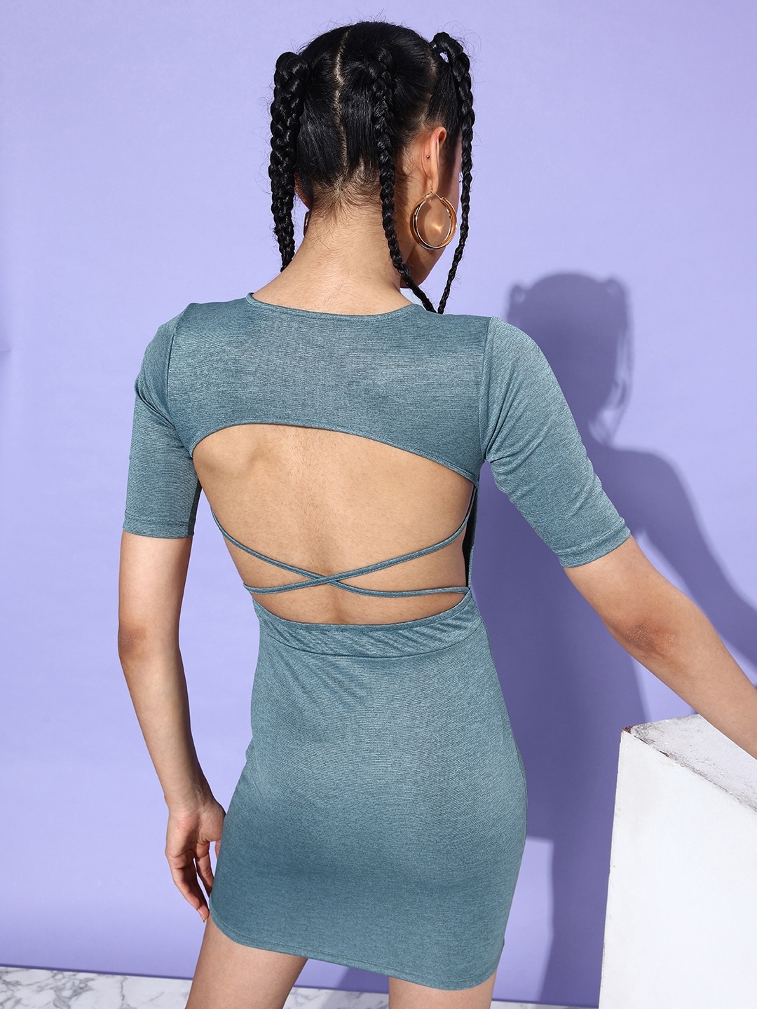 

Dressberry Styled Back Bodycon Dress, Blue
