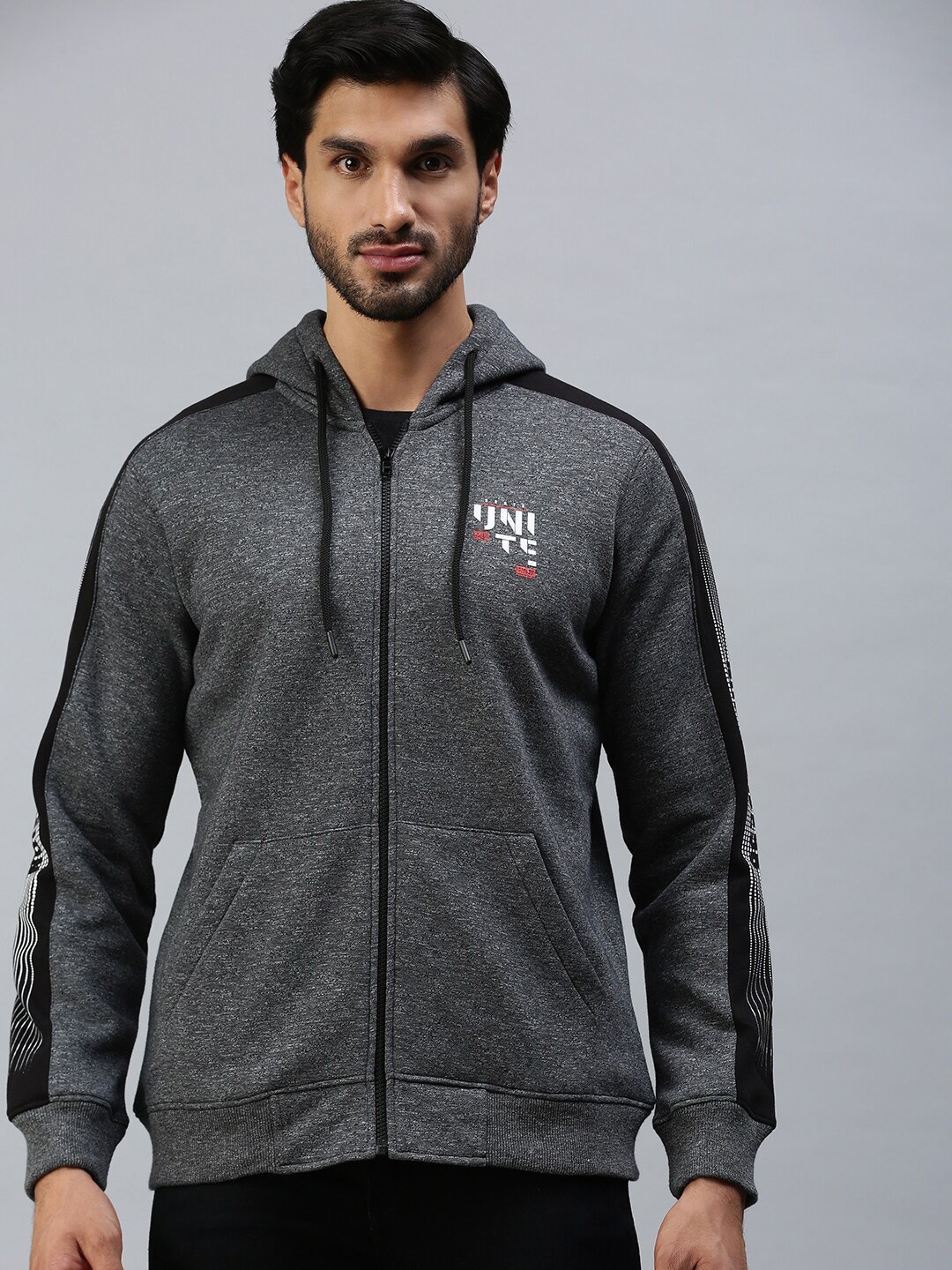 

98 Degree North Men Black Solid Hooded Sweatshirt