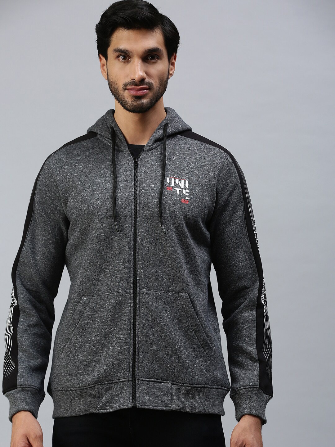 

98 Degree North Men Grey Hooded Sweatshirt