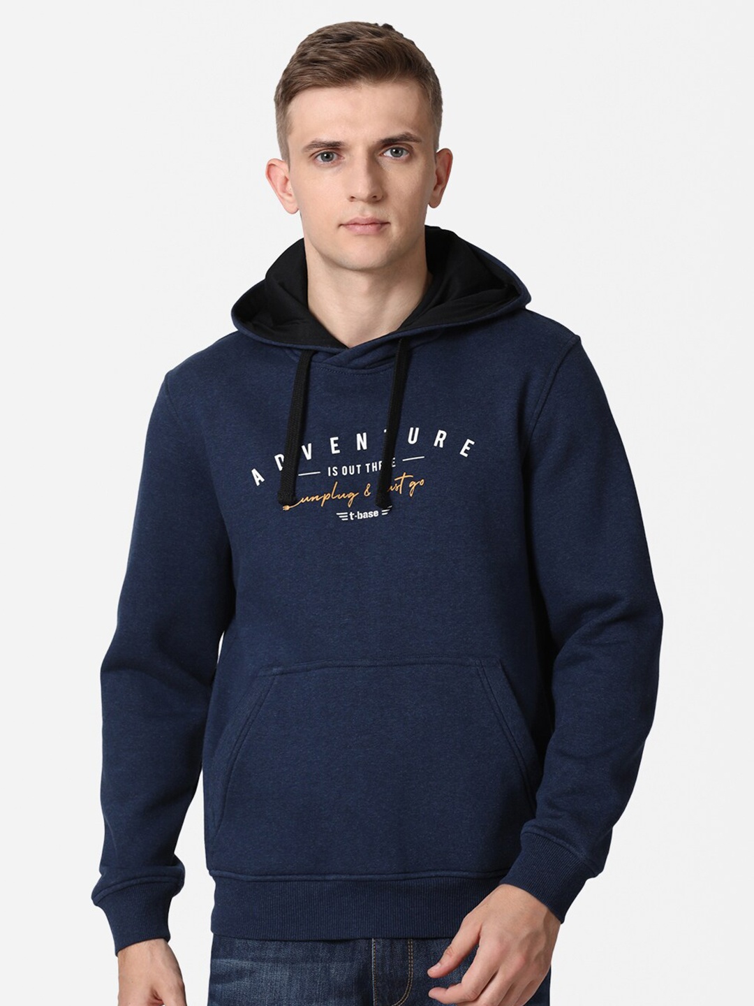 

t-base Men Blue Printed Cotton Sweatshirt