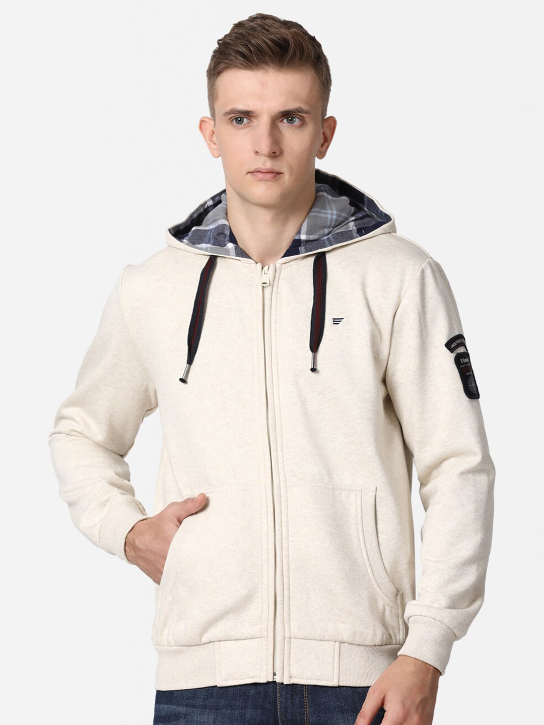 

t-base Men Cream-Coloured Cotton Sweatshirt