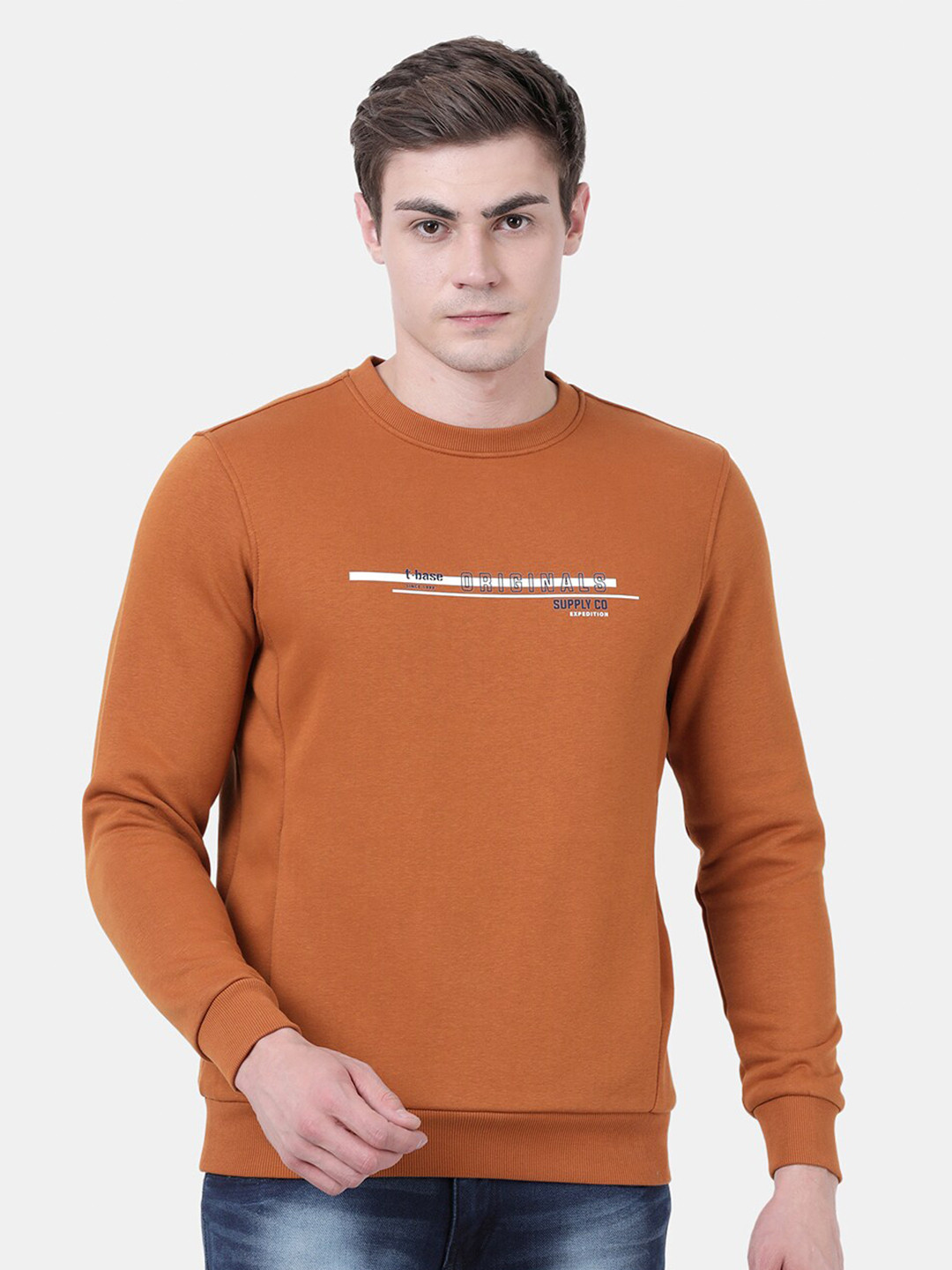 

t-base Men Brown Sweatshirt