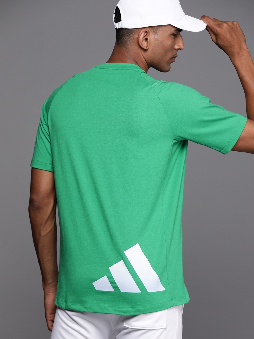 

ADIDAS Men Train Icon 3 Bar Logo Training T-shirt, Green