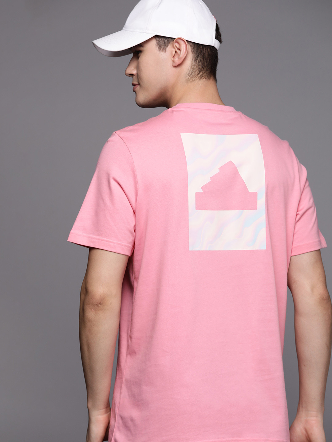 

ADIDAS Brand Logo Detailed Pure Cotton Sustainable T-shirt, Pink