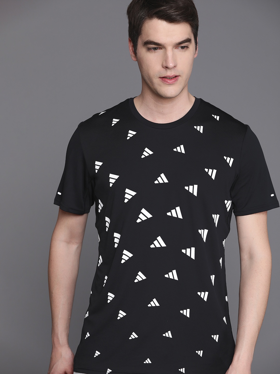 

ADIDAS Brand Logo Graphic Printed T-shirt, Black