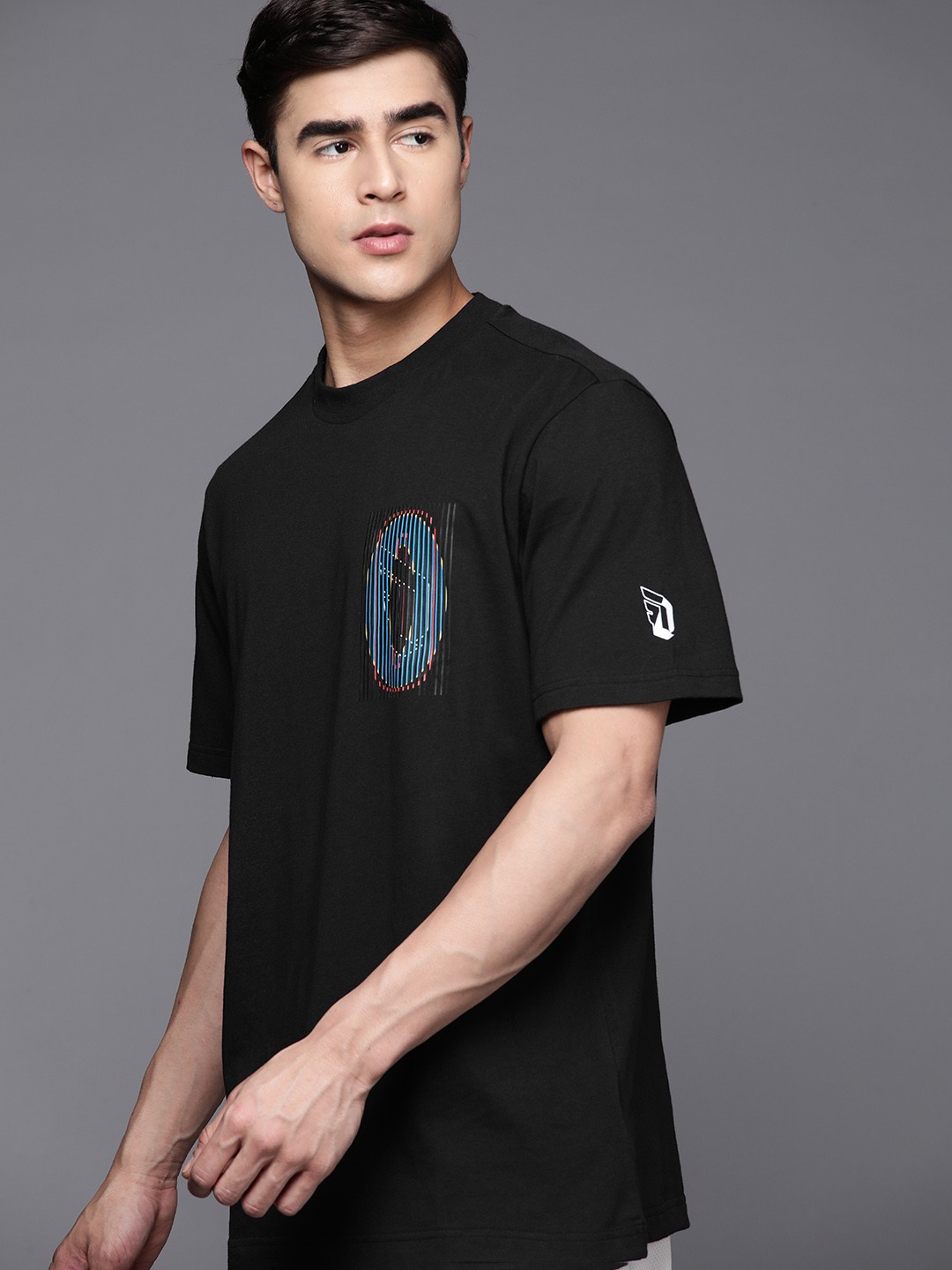 

ADIDAS Men Printed Pure Cotton Dame 9 T-shirt, Black