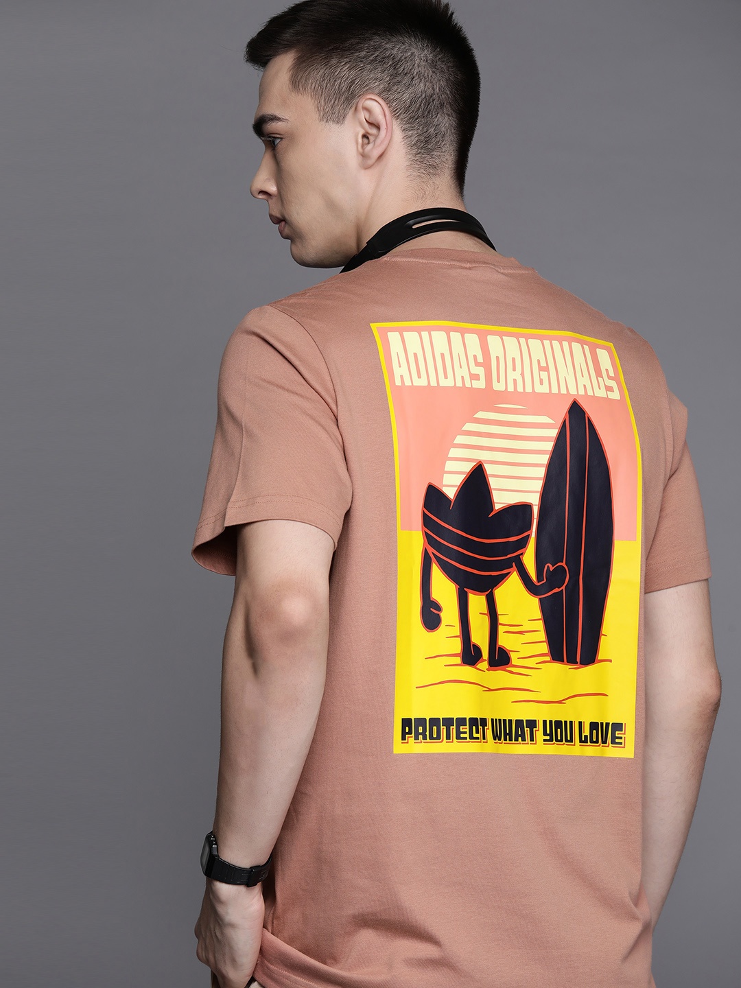 

ADIDAS Originals Men Typography Printed T-shirt, Rust