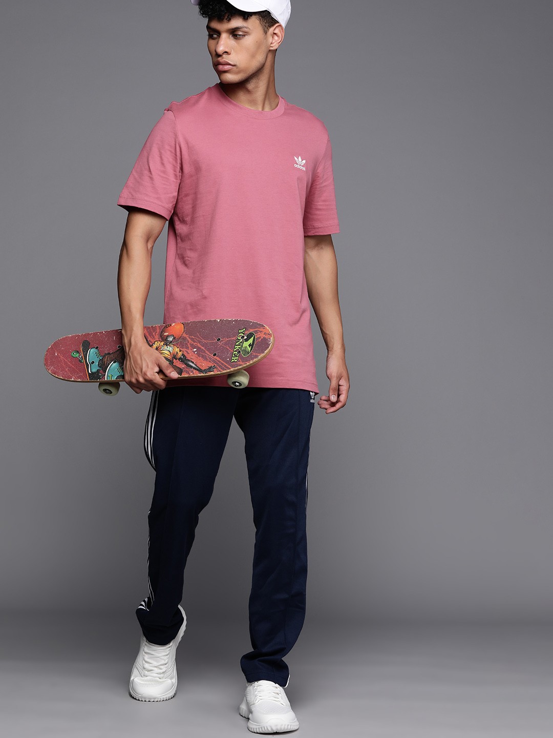 

ADIDAS Originals Brand Logo Embroidered Detail Pure Cotton Trefoil Essential T-Shirt, Pink