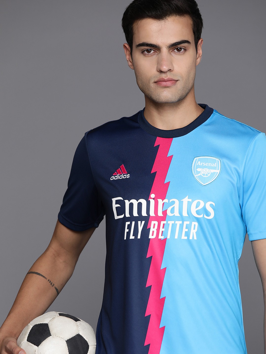 

ADIDAS Arsenal Pre-Match Jersey Colourblocked Slim Fit T-shirt, Navy blue