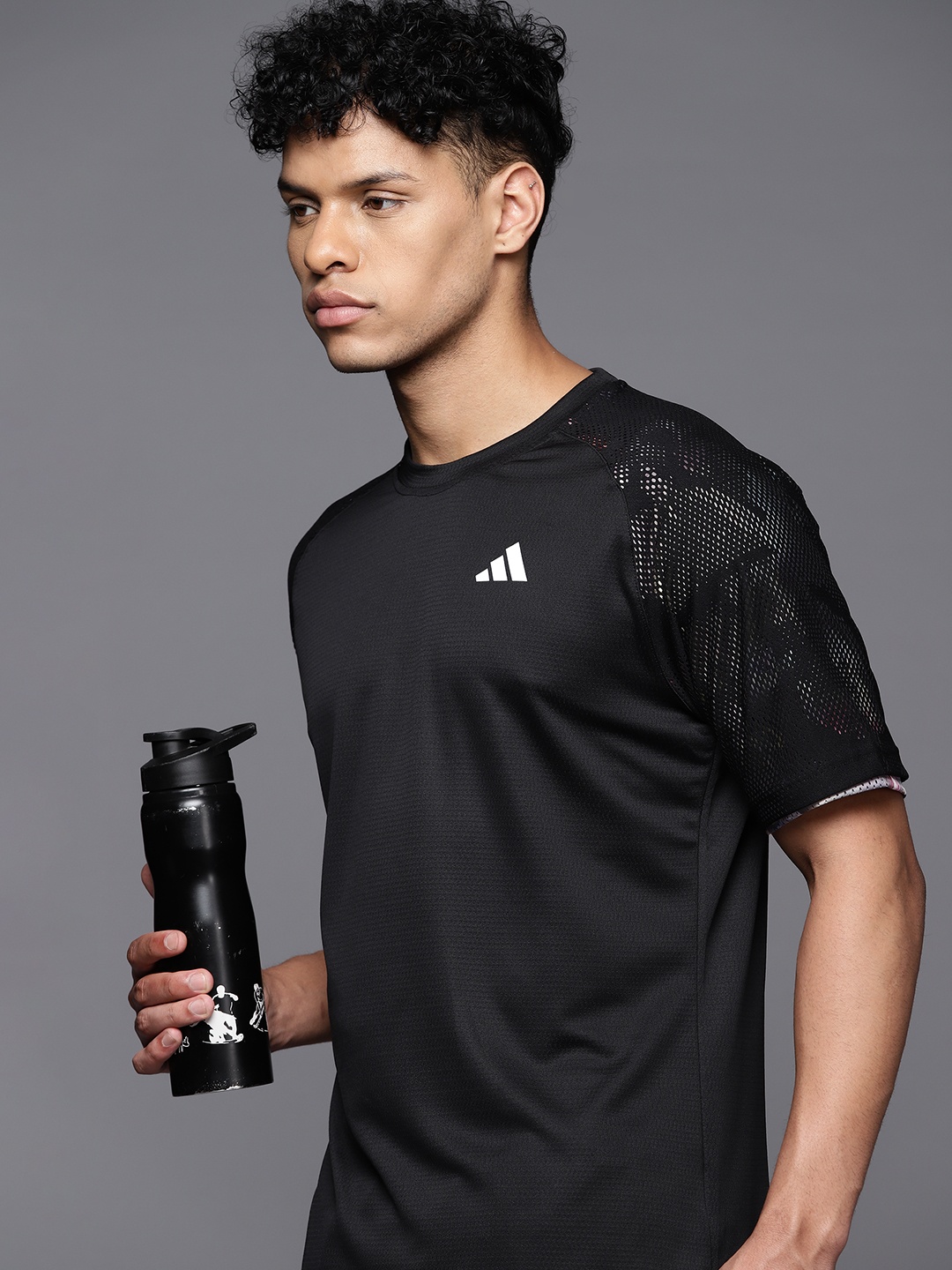 

ADIDAS Melbourne Ergo Tennis Raglan Sleeves Slim Fit T-shirt, Black