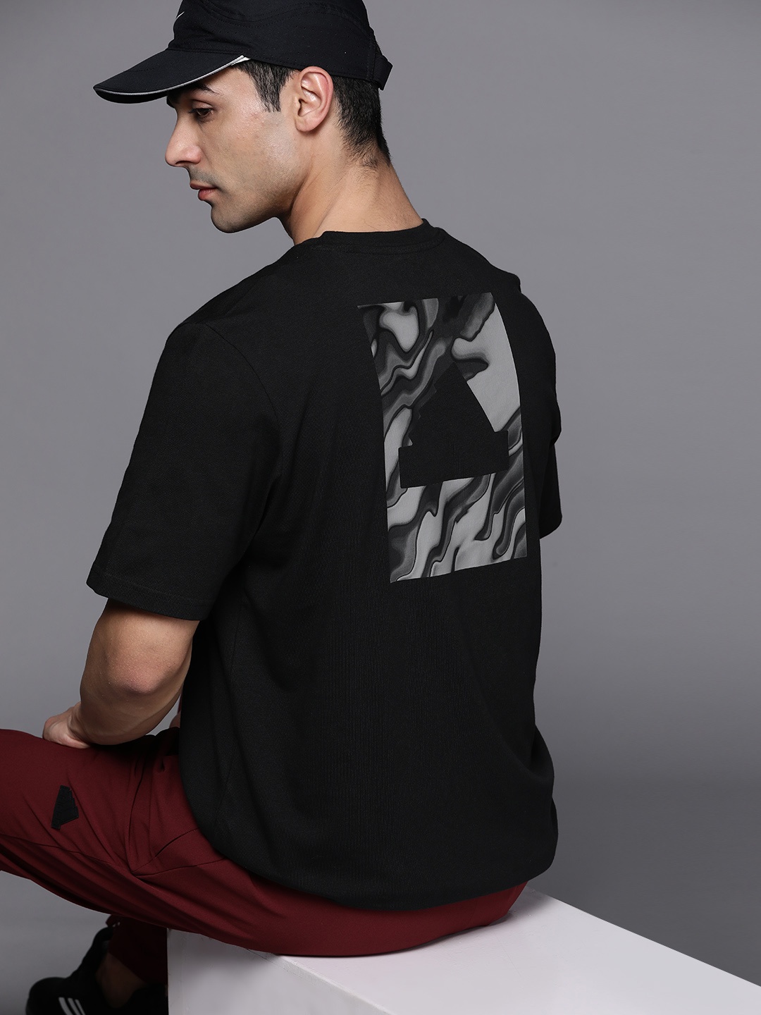 

ADIDAS Back Brand Logo Printed Pure Cotton T-shirt, Black