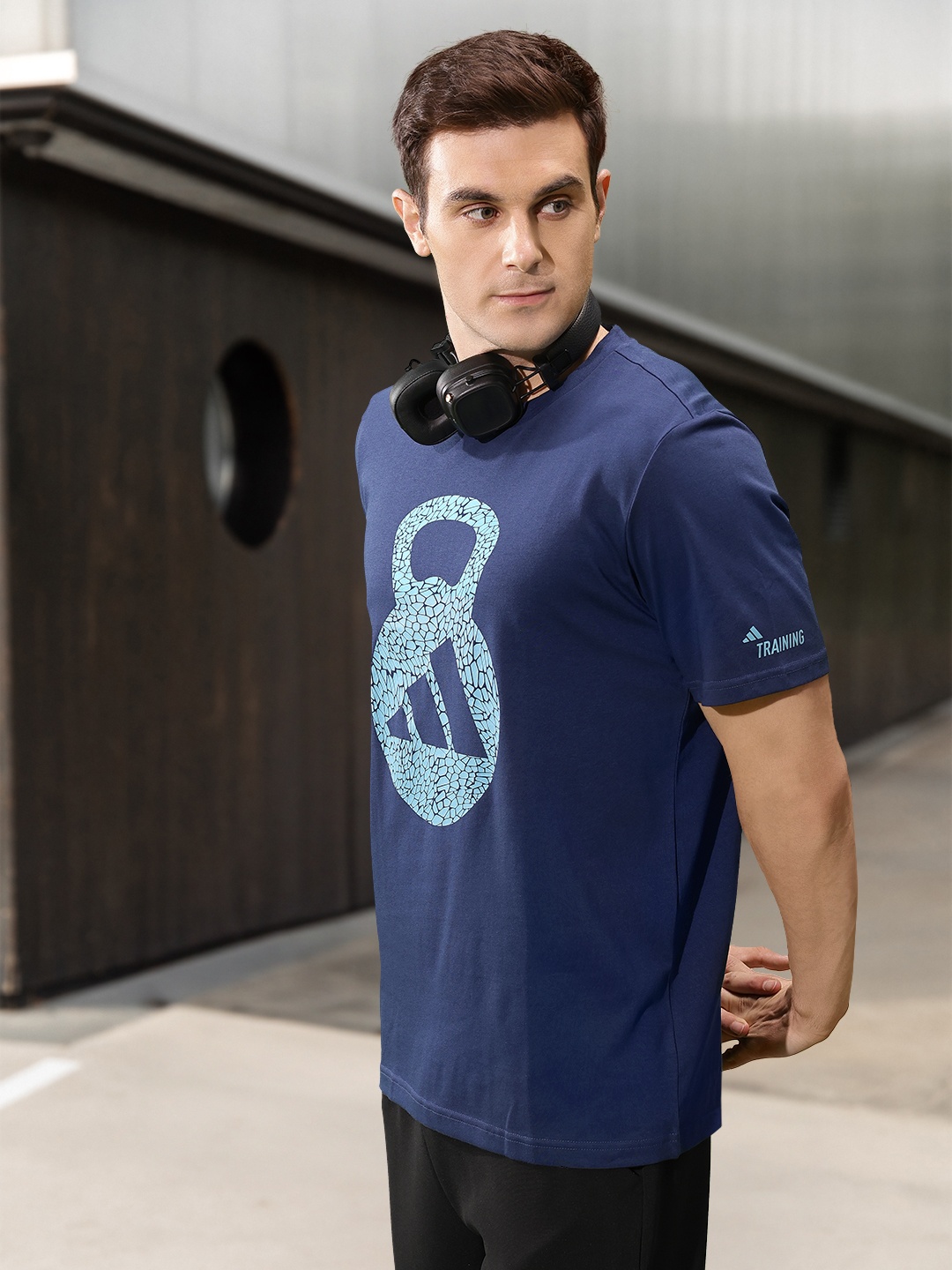 

ADIDAS AEROREADY Training Logo Graphic Printed T-shirt, Blue