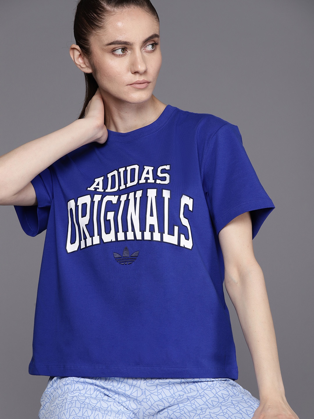 

ADIDAS Originals Brand Logo Printed T-Shirt, Blue