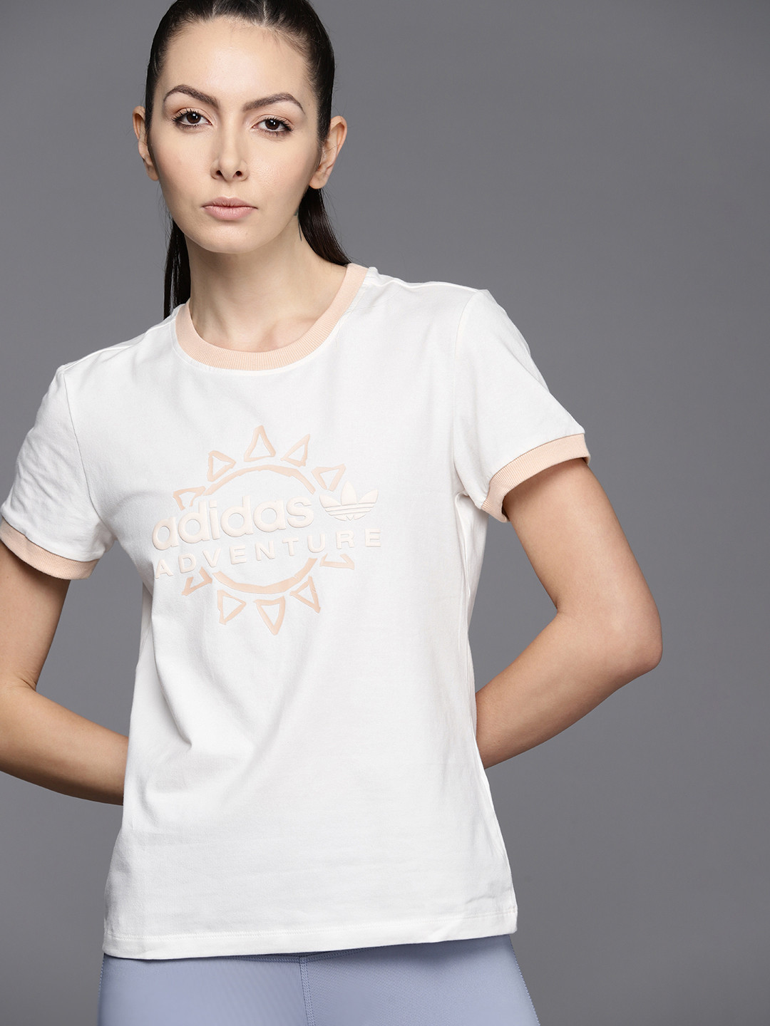 

ADIDAS Originals Sustainable Brand Logo Printed Slim Fit T-shirt, White