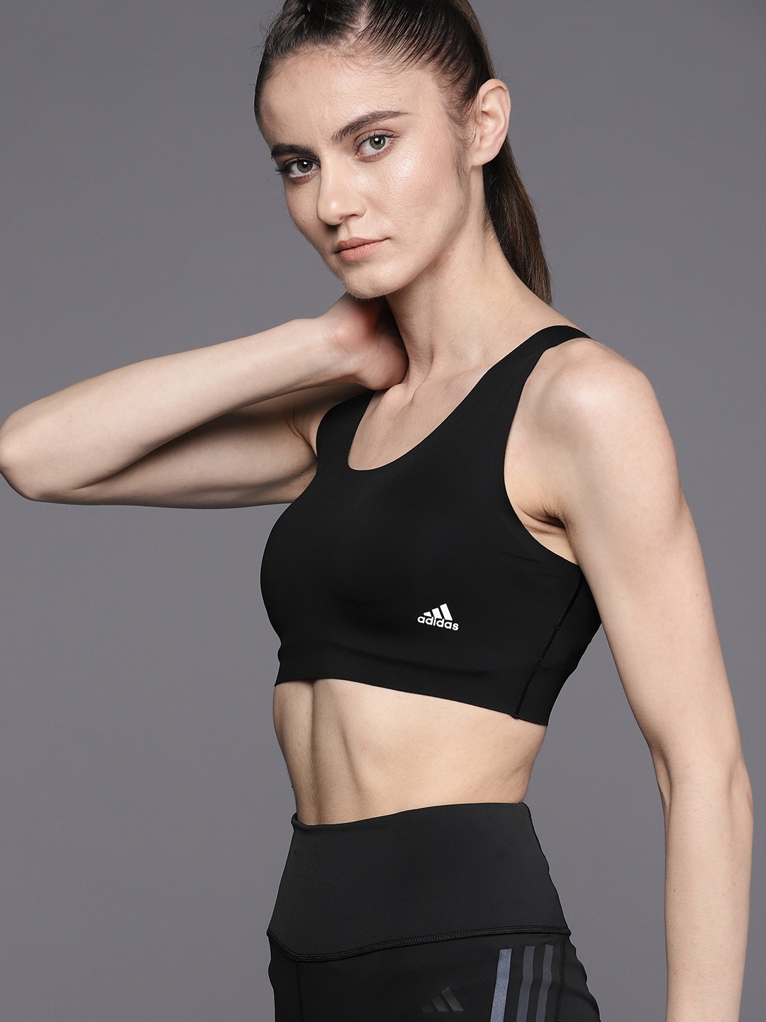 

ADIDAS Pure Lounge Everyday Light-Support Workout Removable Padding Bra, Black
