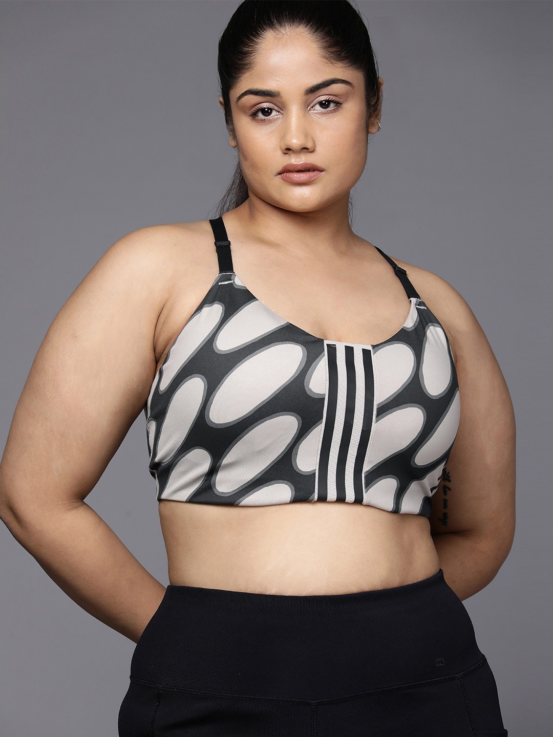 

ADIDAS X MARIMEKKO Aeroimpact Light-Support Plus Size Training Bra IC6389, Beige