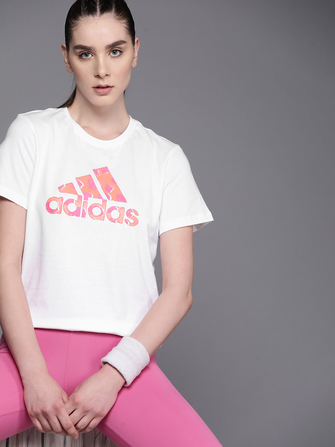 

ADIDAS Animal Print Badge Of Sport Pure Cotton T-shirt, White